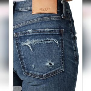 MOUSSY VINTAGE DISTRESS RIDIG SUNDANCE SKINNY CROPPED JEANS SZ 28